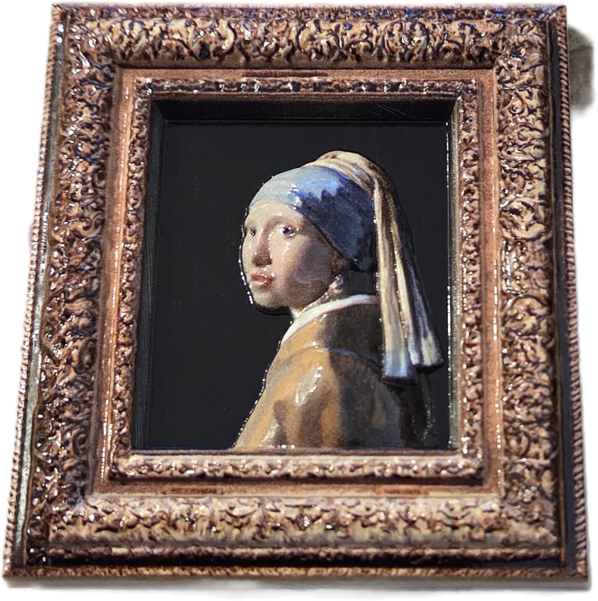 Magneet - Souvenir - Het Meisje met de Parel - Johannes Vermeer - 7.7 x 7.7 x 1 cm - Set 2 Stuks - - Set 2 stuks