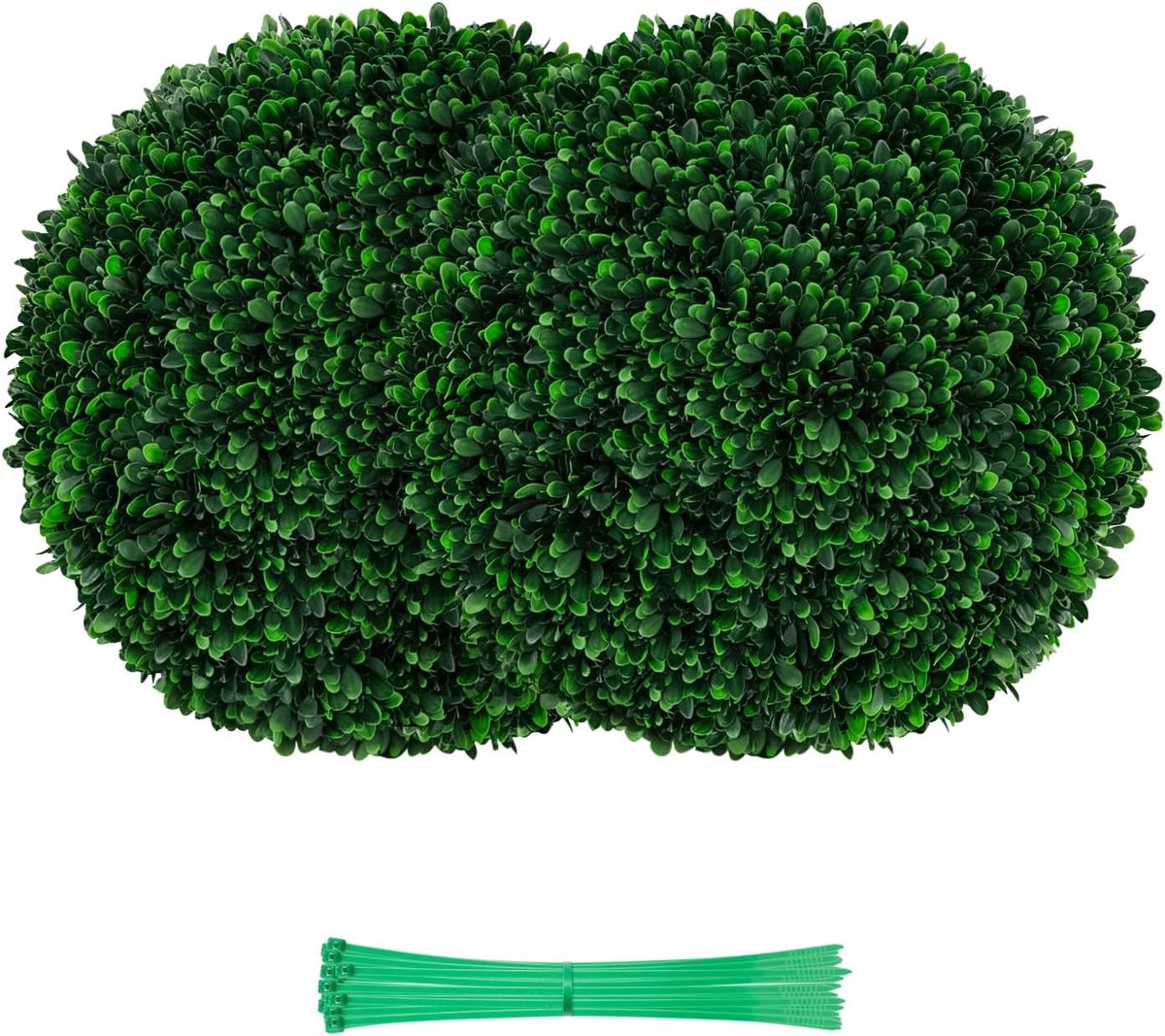 KOMFOTTEU 2 stuks kunstmatige vormsnijballen met een diameter van 52 cm, uv-bestendige ronde kunststruiken, het hele jaar door groene kunstplantenballen met klikverbinding