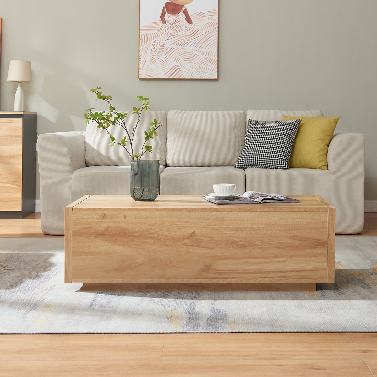 en.casa Salontafel Turur 104x50x40 cm eikenkleurig [en.casa]