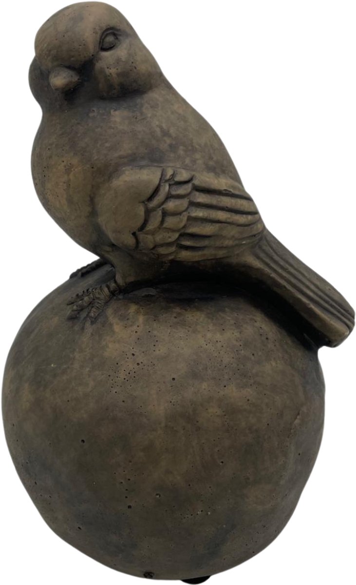 Brynxz Bird At A Ball - Majestic Vintage - Decoratief Vogelbeeldje 20cm - Bruin