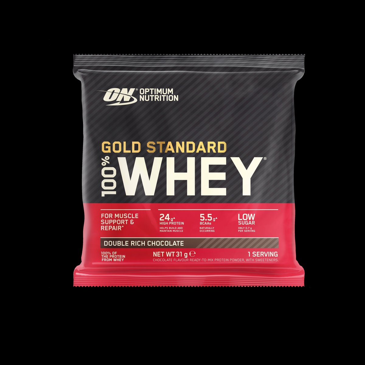 Optimum Nutrition Gold Standard 100% Whey Protein Sachet - Double Rich Chocolate - Proteine Poeder - Eiwitshake - 31 gram (1 serving)