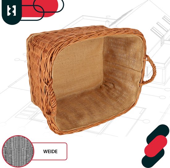 KOTARBAU Panier Osier, 60x50 cm, Buche, Couleur Naturelle, Anse