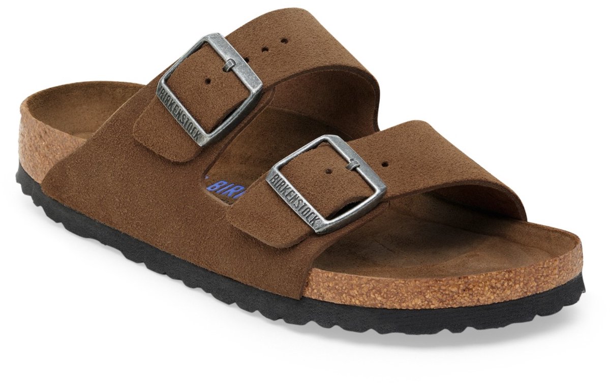 BIRKENSTOCK ARIZONA DARK TEA SOFT FOOTBED SUÈDE NARROW- 4067707532247 Bruin