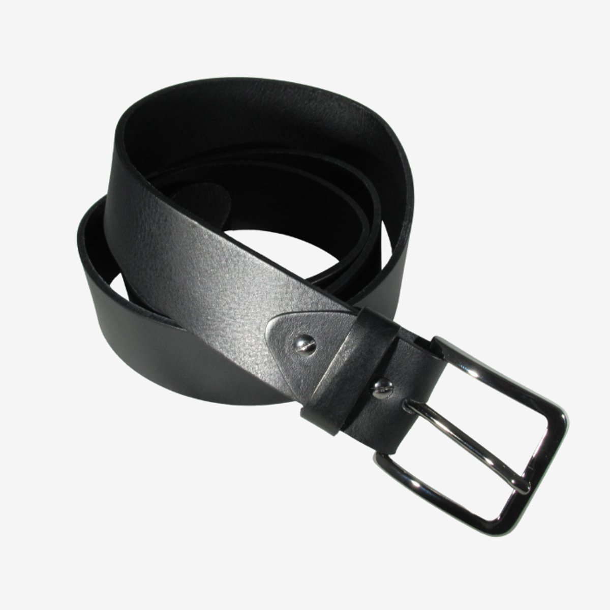 Soft Classic - Handgemaakte heren riem - Italiaans leer - Zwart - Italiaanse gesp Nikkel Satin - Hoogte 3.8 cm - Maat 100