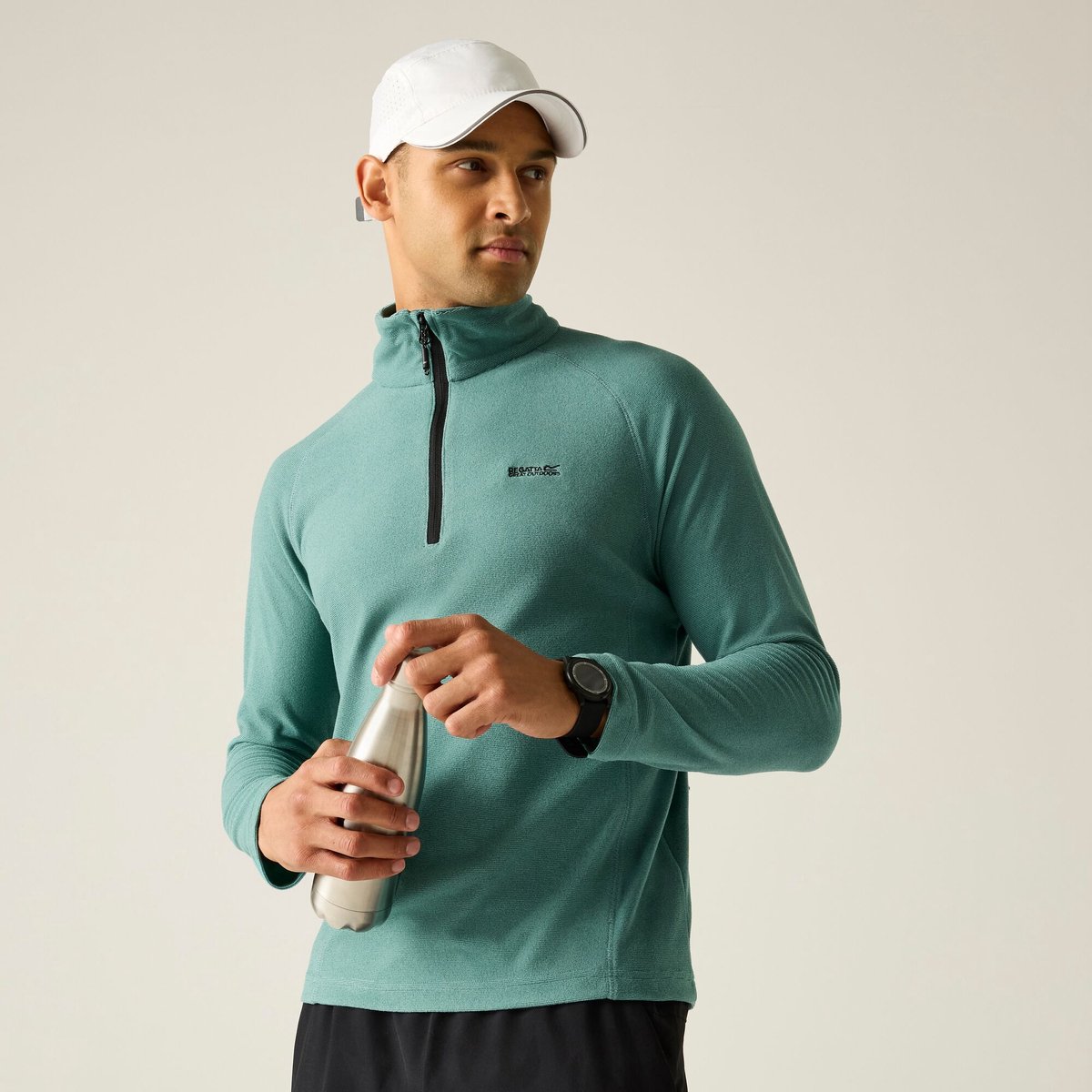 Montes Heren Lichtgewicht Fleece met Halve Rits voor Wandelen Grenate