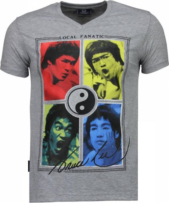 Bruce Lee Ying Yang - T-shirt - Grijs