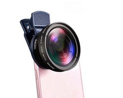 2-in-1 Universele Clip-On Smartphone Lens 37mm – Groothoek 0.45x + Macro HD Camera Lens - Geschikt voor alle iPhone-modellen & Android - Mobiele Telefoon Fotografie Accessoire- Zwart