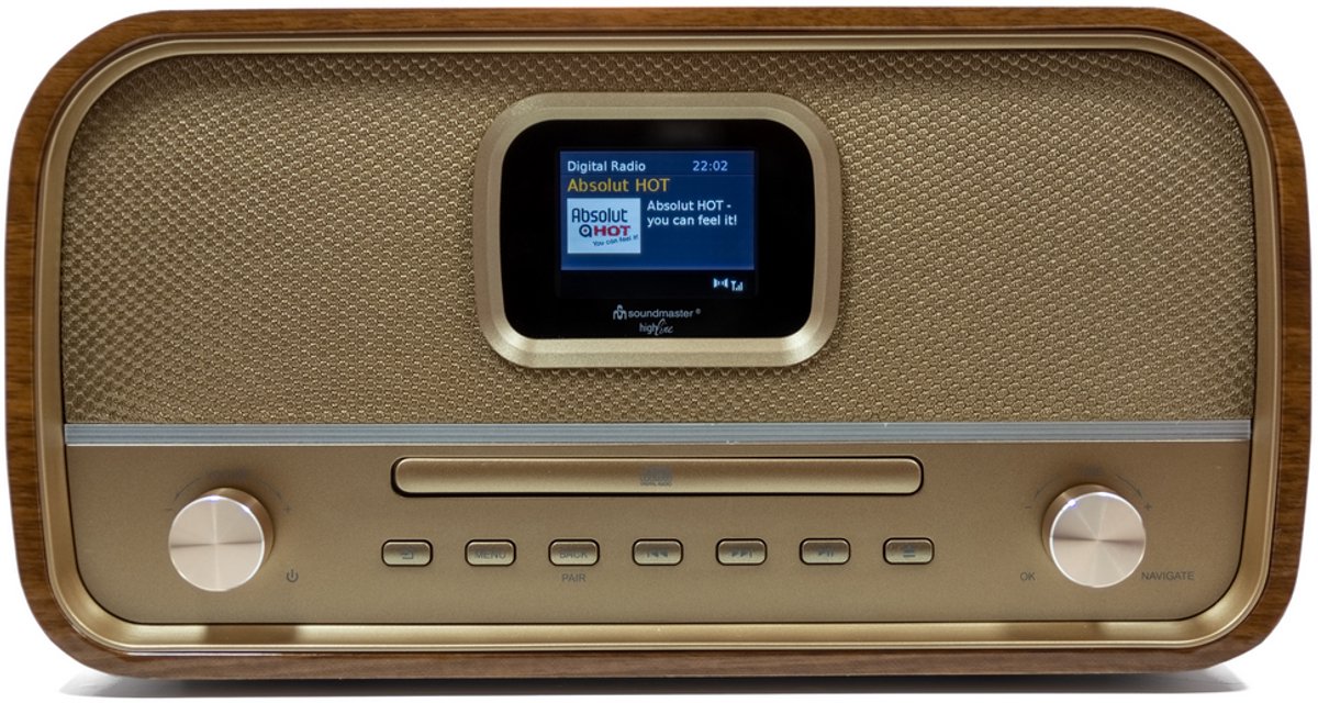 Soundmaster DAB970BRGOLD - Stereo DAB+ radio, CD speler, bluetooth, en USB