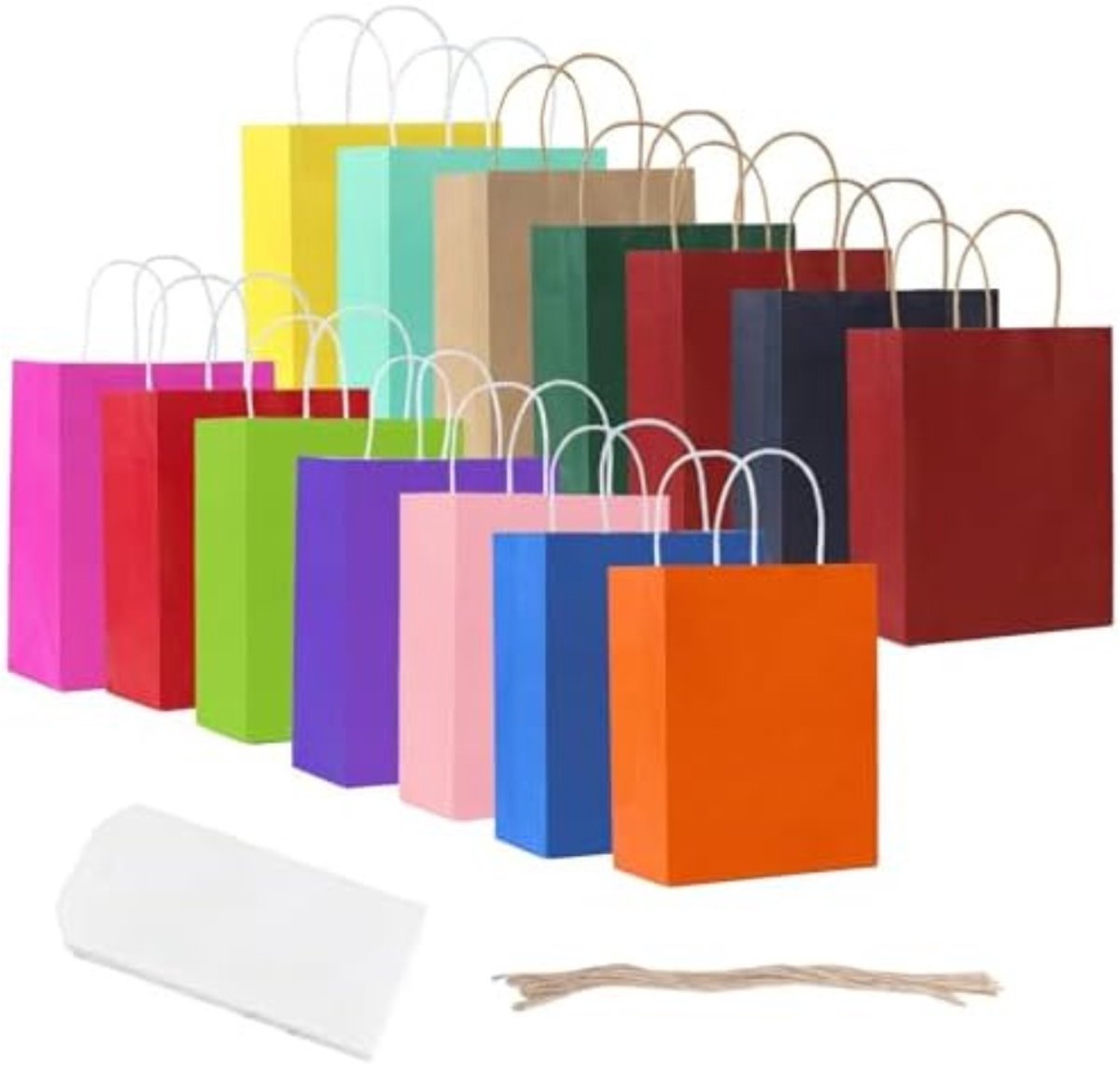 Imperatoris - Geschenktas - kleurrijk - Cadeauverpakking - Cadeaupapier - Cadeautasjes - Papieren Tassen - Gift Bag - Met Handvat - Kraft Tas - 15 x 8 x 21 cm - 14 Stuks