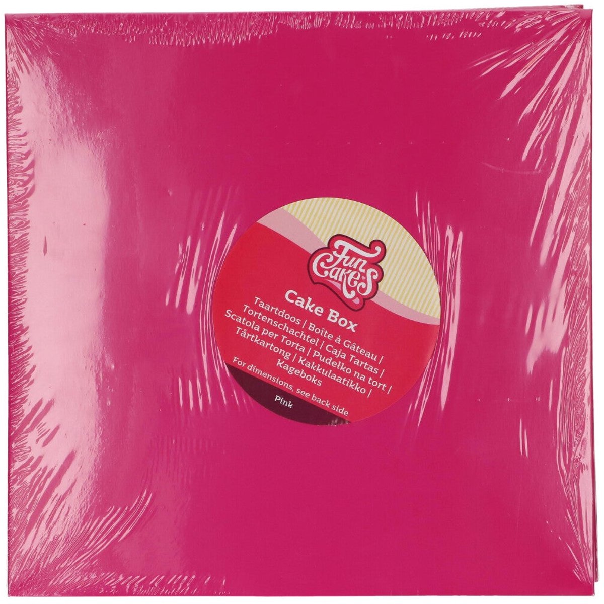 FunCakes Taartdoos Roze 25x25x15cm pk/1