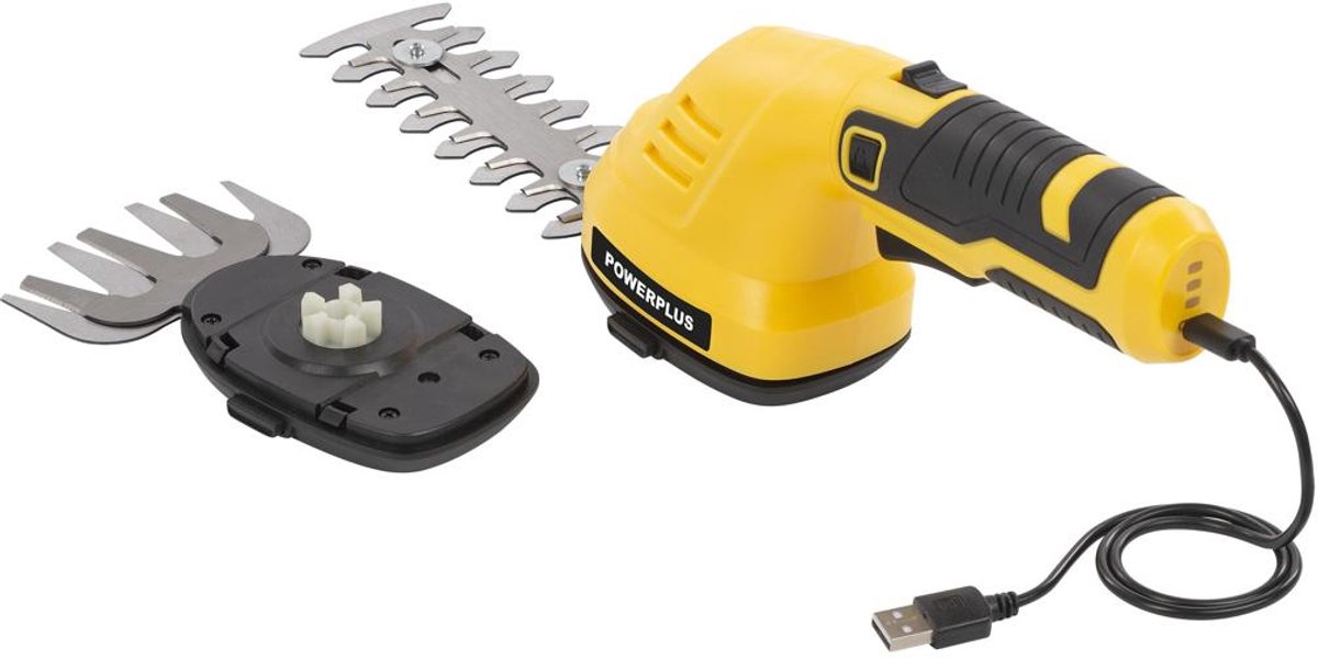 Powerplus POWXG2034: 2-in-1 accu-gras- en haagschaar, 8V