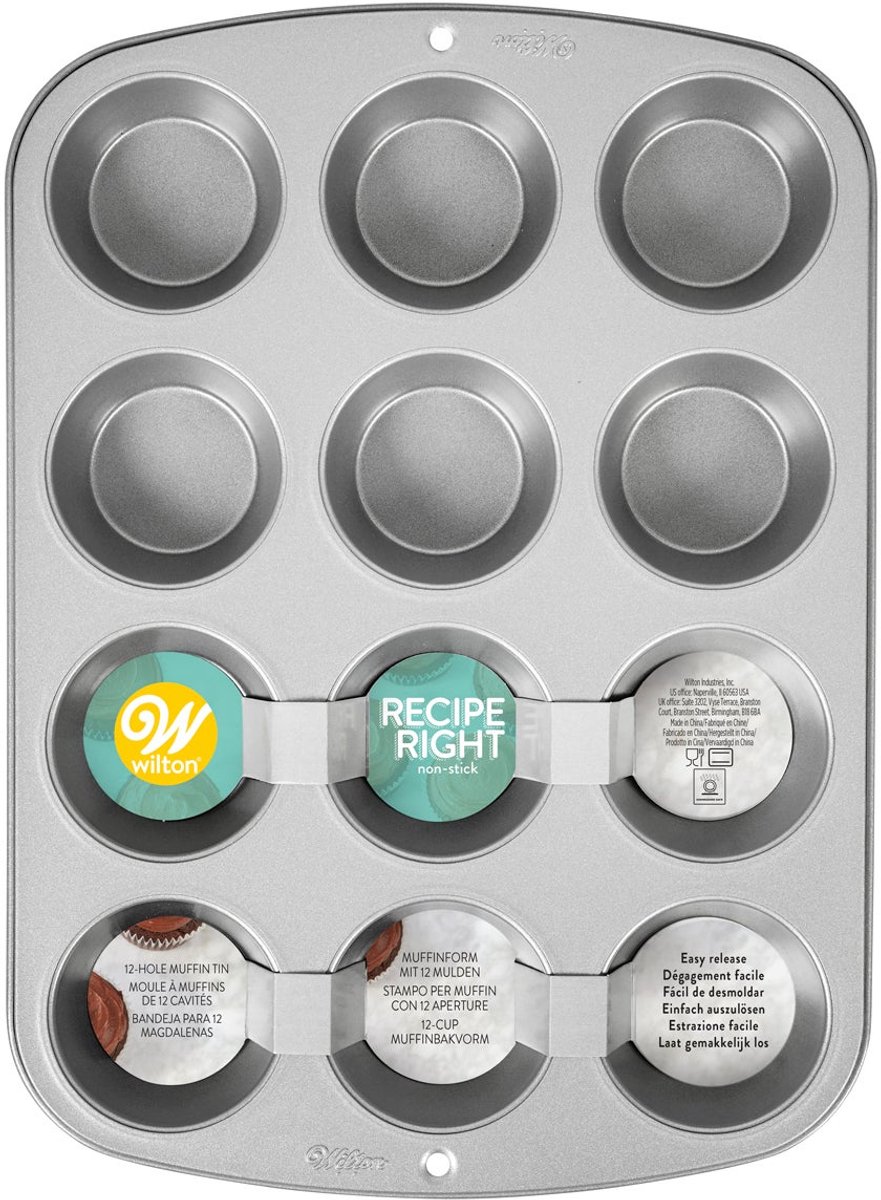 Wilton | Recipe Right®| Muffin Bakvorm | 12 cupcakes | Ø 5 cm