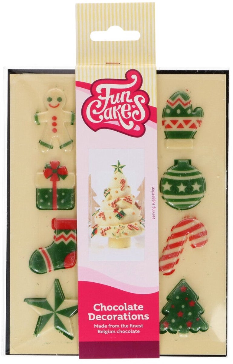 FunCakes Chocolade Decoraties - Kerst - Figuren - Set/12