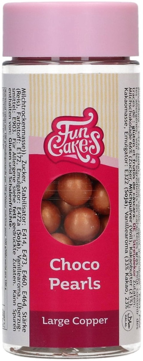 FunCakes Candy Choco Parels - Large - Koper - 70g - Eetbare Taartdecoratie