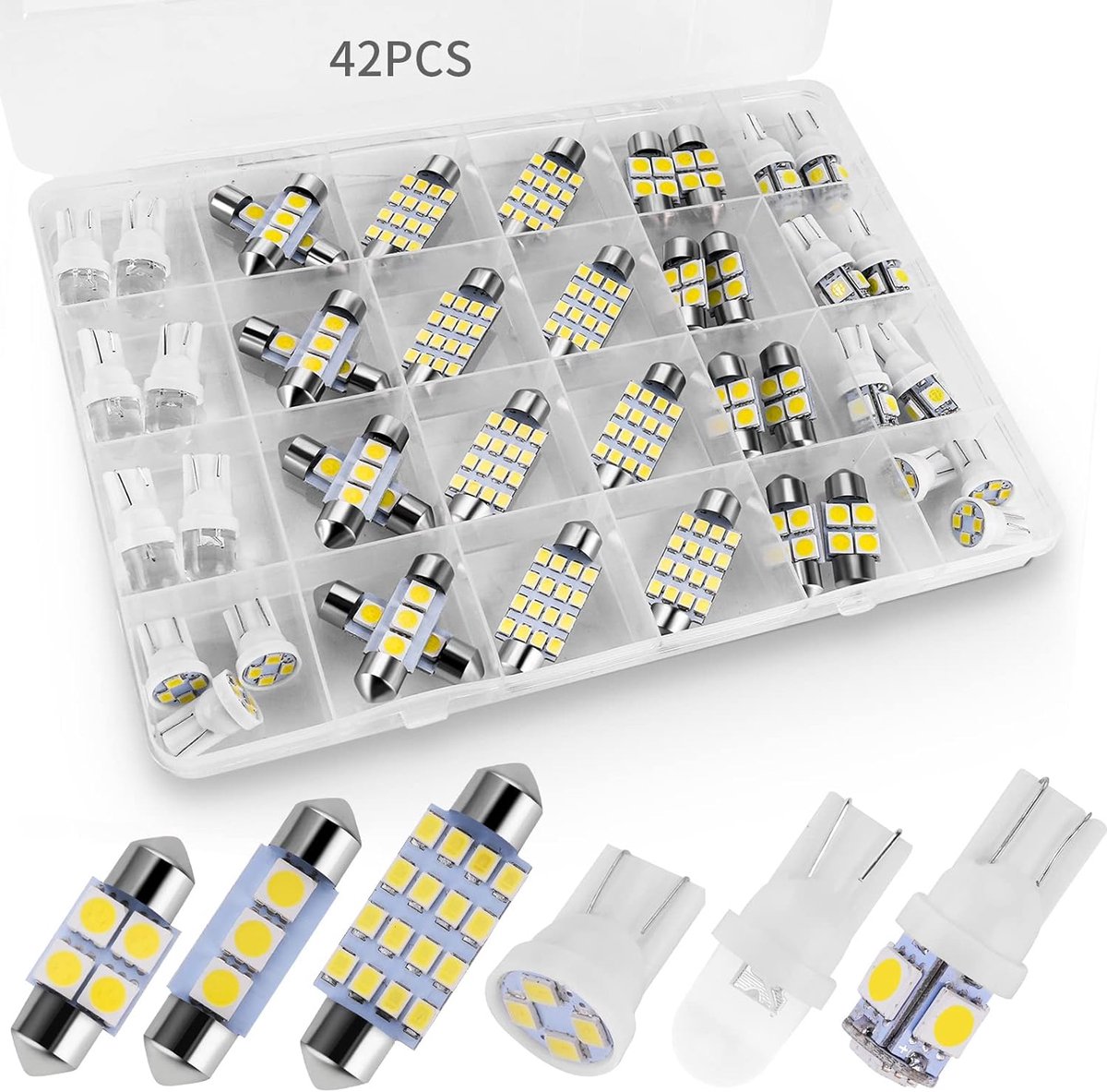 Sounix Auto Interieurverlichting - Breedtelamp -42 stuks Superhelder Wit - Binnenverlichting, leeslampjes en kofferbakverlichting
