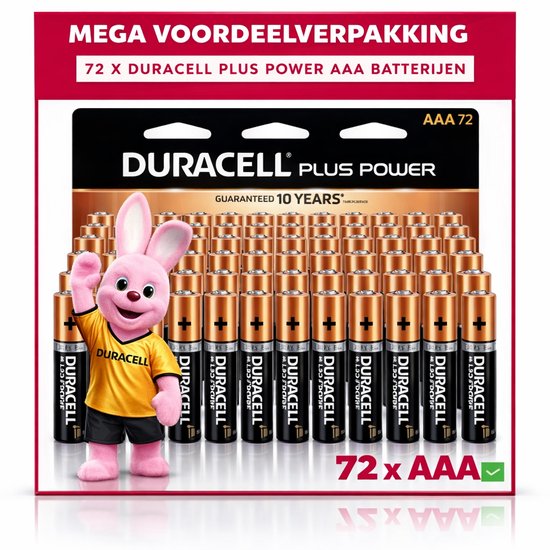 72 x Duracell AAA Plus Power - Voordeelverpakking - 72 x AAA batterijen