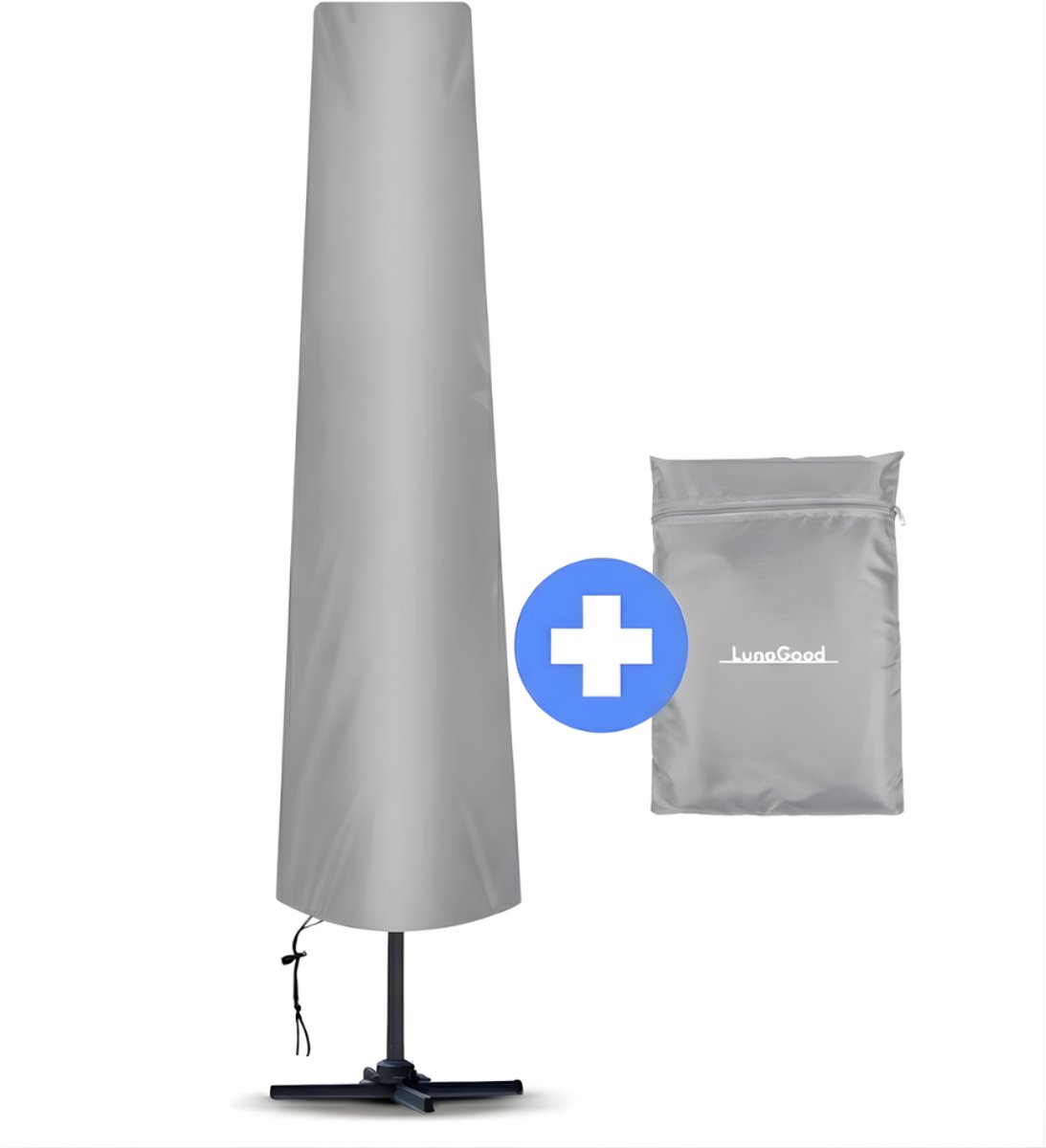 LunaGood® Parasolhoes - 250x60 cm - Weerbestendig - Oxford 210D - Grijs/Antraciet - Zonder stok