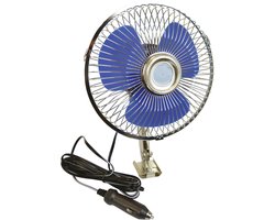 Carpoint Autoventilator 12V – Chroom/Blauw – Voor Sigarettenaansteker – Extra Verkoeling in Auto