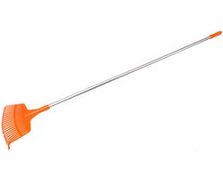 KOTARBAU® Bladhark, Tuinhark van Kunststof, 23 Tanden, Oranje- met Aluminium Steel, Gazonhark, Waaierbezem, Lichtgewicht Hark, Stevige Hark,