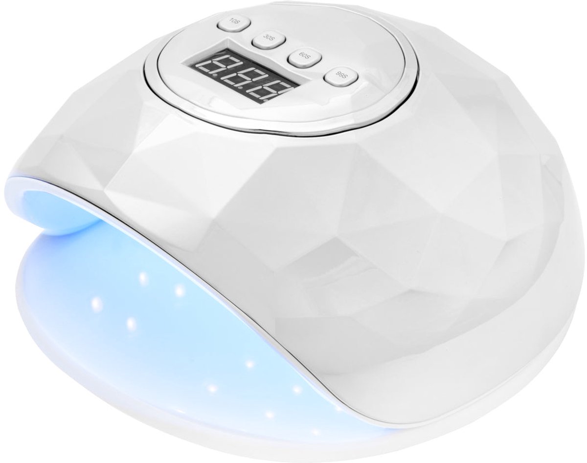 UV LED lamp Shiny 86W – Professionele nagellamp met sensor en lage warmtestand – Wit/zilver parelmoer