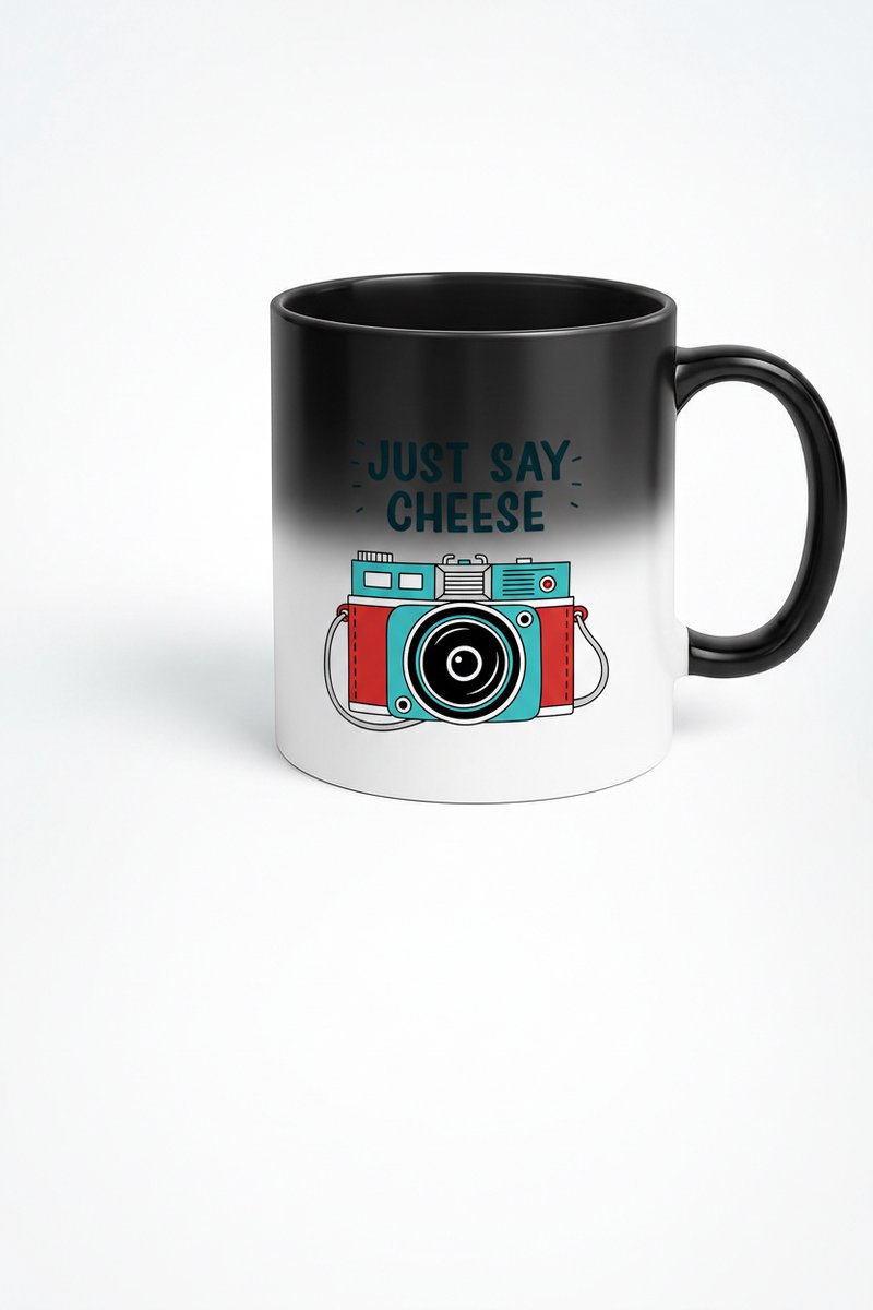 Magische Warmtegevoelige Mok - Just Say Cheese Camera Design