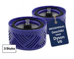 Brosendaal Dyson V6 Postfilter - Geschikt voor Dyson V6 Steelstofzuiger - SV03 SV05 SV06 SV07 - Wasbaar HEPA Filter - 3 stuks