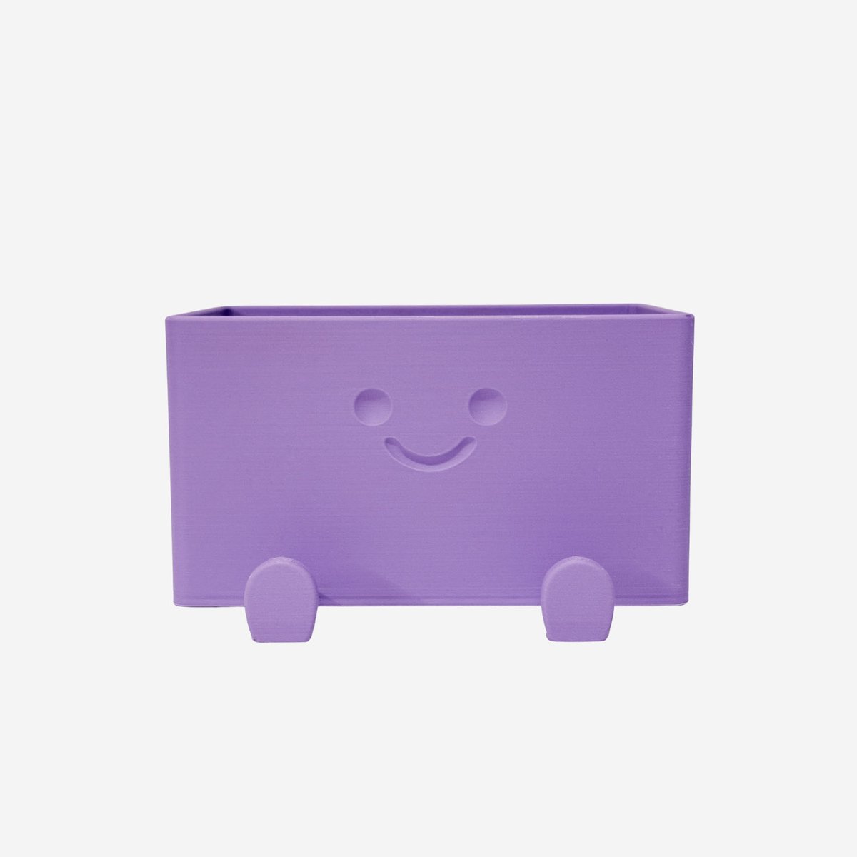 PlantjeKop Bloempot met gezicht – Vrolijke design bloempot – Cartoonbloempot – Geschikt voor kamerplanten – 100% waterdicht – Rechthoek 13,5 x 8 cm – Planten met karakter – Paars | RectaKop