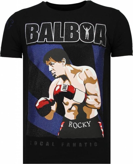 Local Fanatic Balboa - T-shirt strass - Black Balboa - T-shirt strass - T-shirt homme gris taille XL