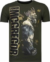 Notorious King - Conor McGregor Rhinestone T-shirt - Khaki