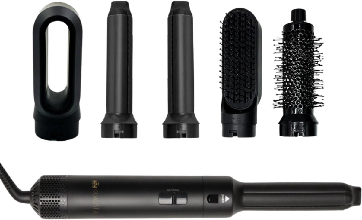 Qualista Multistyler - Zwart - 1000 Watt - 5 opzetstukken - krultang 5 in 1 - airwrap