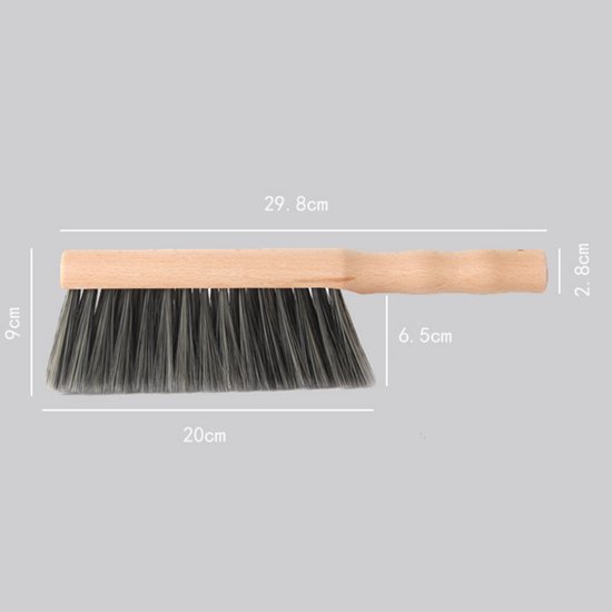 Bedborstel met ronde steel - Houten stofborstel - Huishoudelijke tapijtreinigingsborstel - 29,8*9 cm - Beige - 1 stuk van Vero Mano — afbeelding 5