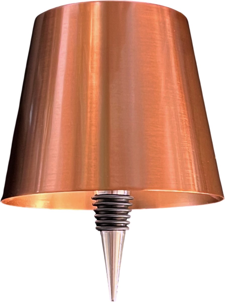 Draadloze Design Tafellamp – 3 Lichtkleuren – Geborsteld Metaal – Bronze – 2600mAh – IP54 Spatwaterdicht – LED Fleslamp – Oplaadbaar – Touch bediening – Sfeerverlichting voor Binnen & Buiten