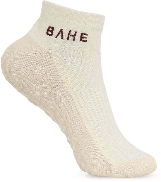 BAHE - Studio Grippy Ankle Socks - Pilates Socks - Antislip Sokken - Grip Socks - Yogasokken - Kleur Coconut van Bahe — afbeelding 4