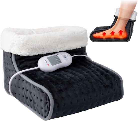 alpina Voetenwarmer – Elektrische Voetverwarmer met 3 Warmtestanden – Voetenwarmers Volwassenen – Pantoffel Voetverwarmer – Voor Voetverzorging – Voetenwarmer Electrisch – Voetwarmer - Grijs