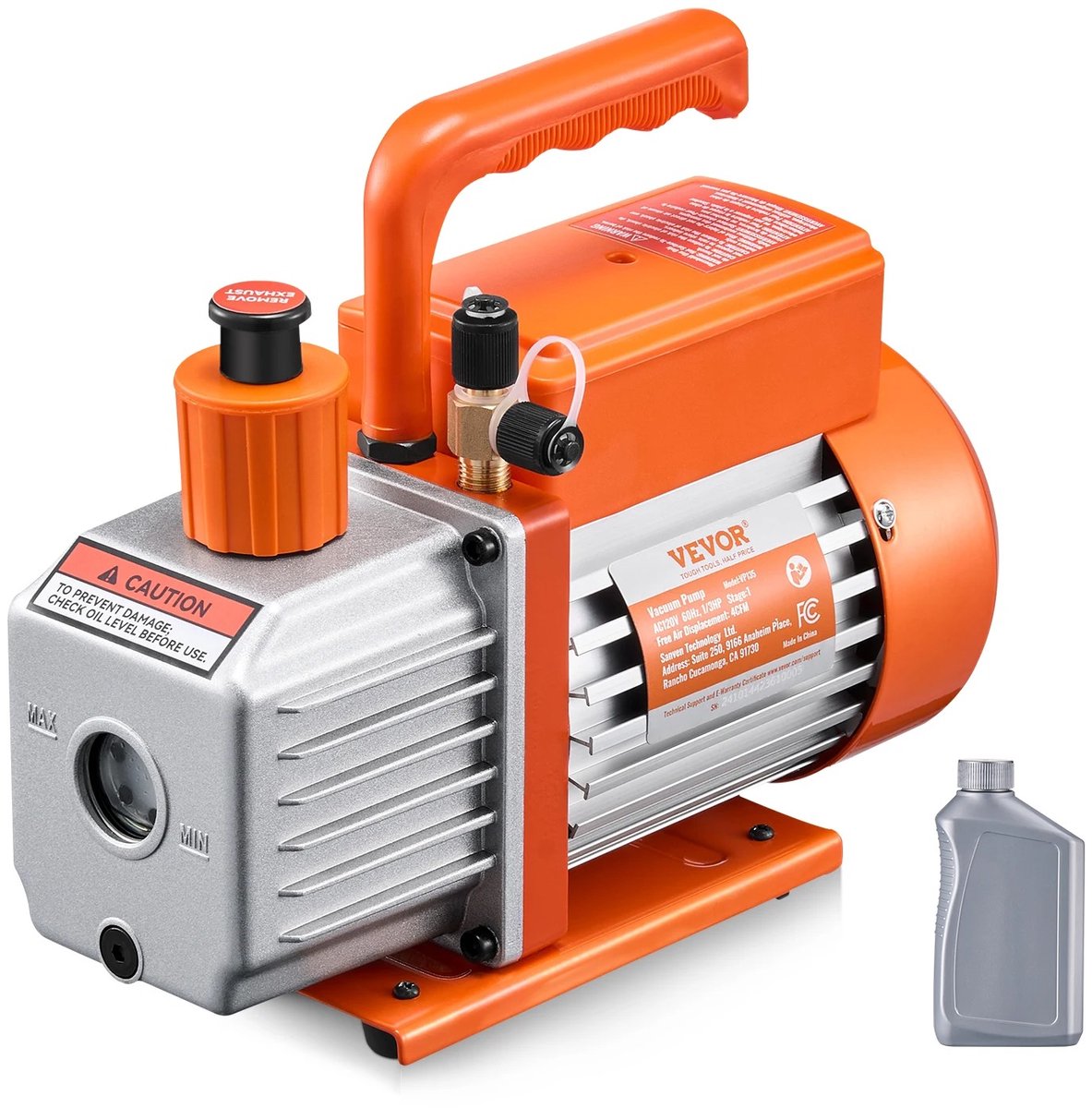 LeeuwenChoice® Eentraps Vacuümpomp - Met Olie Reservoir - Ontgassing Van Hars Tijdens Onderhoud Van Airconditioners