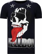 Hellboy - Rhinestone T-shirt - Navy