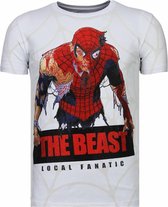 The Beast Spider - Rhinestone T-shirt - Wit