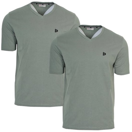 Lot de 2 T-shirts Donnay - chemise de sport - chemise col V- Homme - Taille L - Charcoal&Red