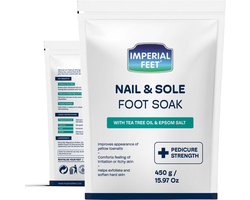 Voetenbad Zout – Nail & Sole Soak – met Tea Tree Oil & Epsom Zout – Verzorging voor Nagels en Zolen – Bij Vermoeide en Zware Voeten