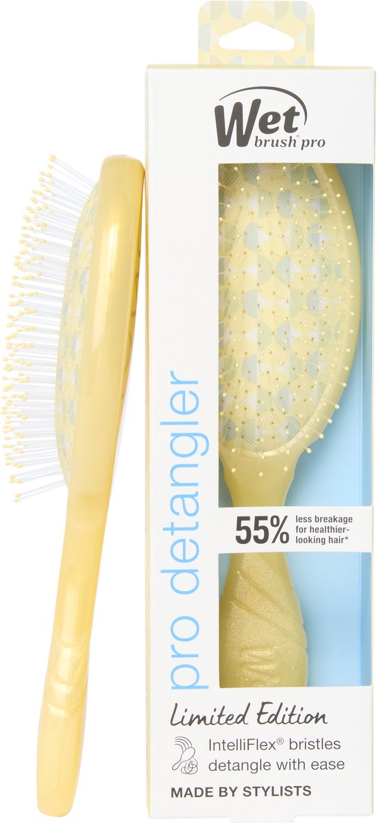 Wet Brush Pro Detangler Pearlescent Aura - Butter - Pro Detangler® Anti‑Klit Haarborstel - Ultra‑zachte IntelliFlex® Borstelharen – Ontwart Nat & Droog Haar Pijnloos - Vermindert Haarbreuk - Comfortabel Handvat – Voor Alle Haartypes