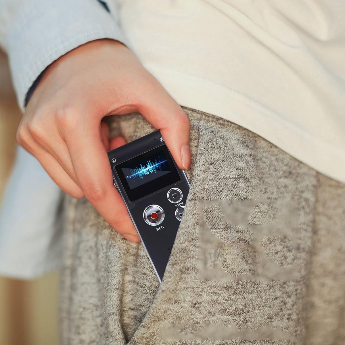 BYTEBAZAAR Draagbare Diktfoon 64GB Opslag + 50 Uur Batterijduur - afbeelding 3