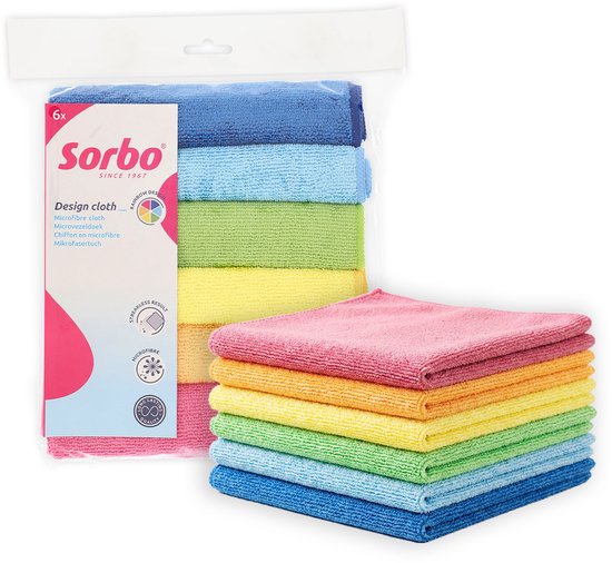 Sorbo microvezeldoeken set van zes 40x40 cm