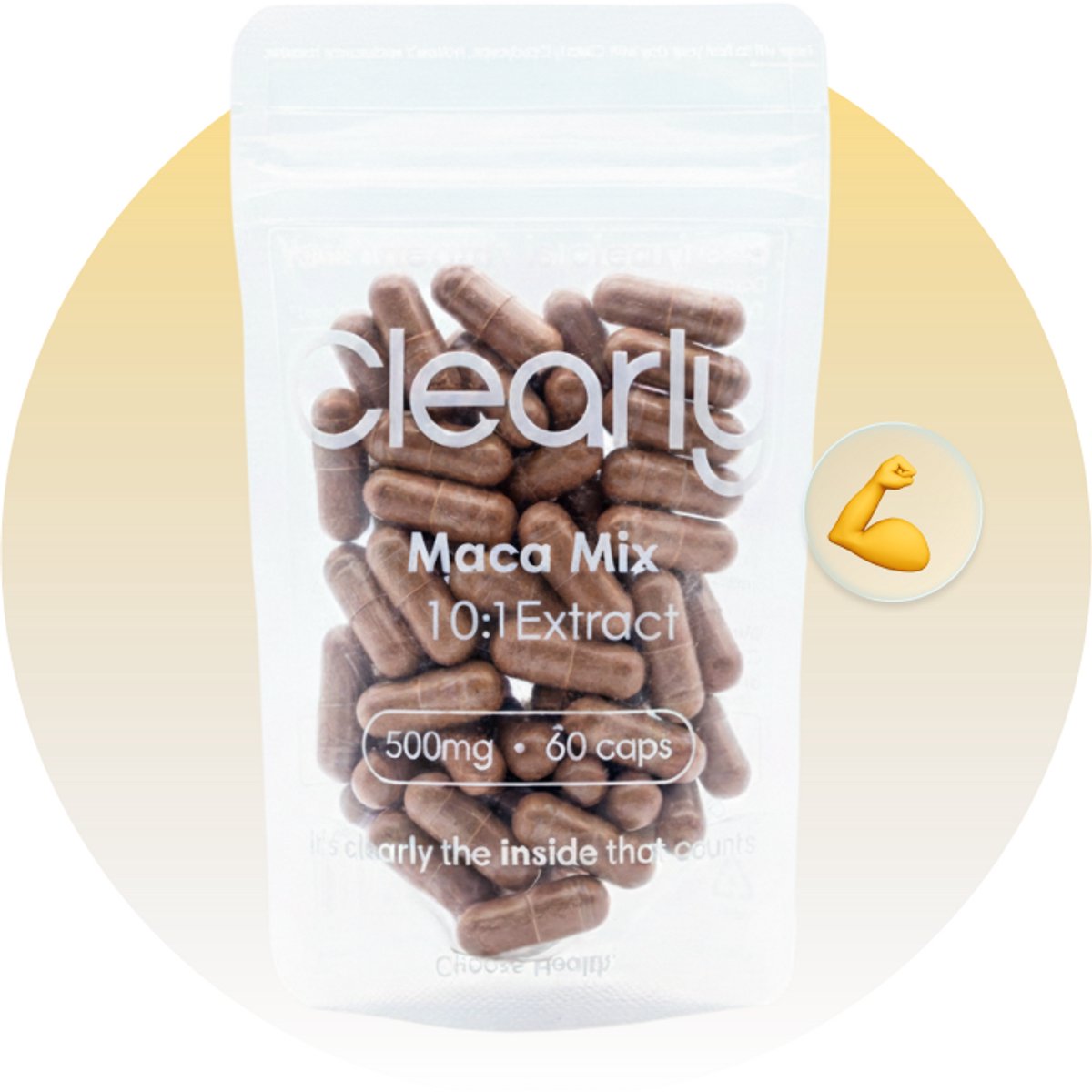 Clearly Maca Mix - 10:1 Extract Blend met de Zwarte, Geel en Rood Maca - Goed voor het libido - Ondersteunt een normale menstruatie - Bij overgangsverschijnselen - Goed voor het energieniveau