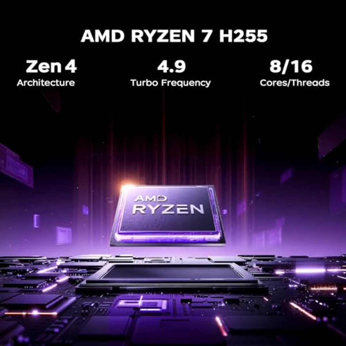 ACEMAGIC RX16 16 inch Full HD Gaming Laptop - AMD Ryzen 7 H255 (8/16, tot 4.9GHz) - 24 GB DDR5 RAM - 512 GB SSD - AMD Radeon™ 780M -Windows 11 Pro Notebook - WIFI 6 — afbeelding 3