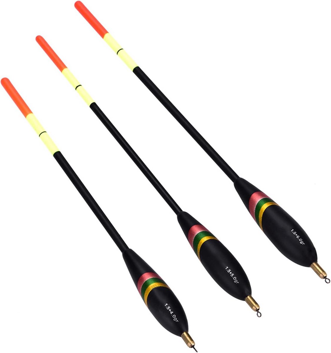 Set van 3 Grove Visdobbers Lichtgewicht Hout met Verschillende Draagvermogens
