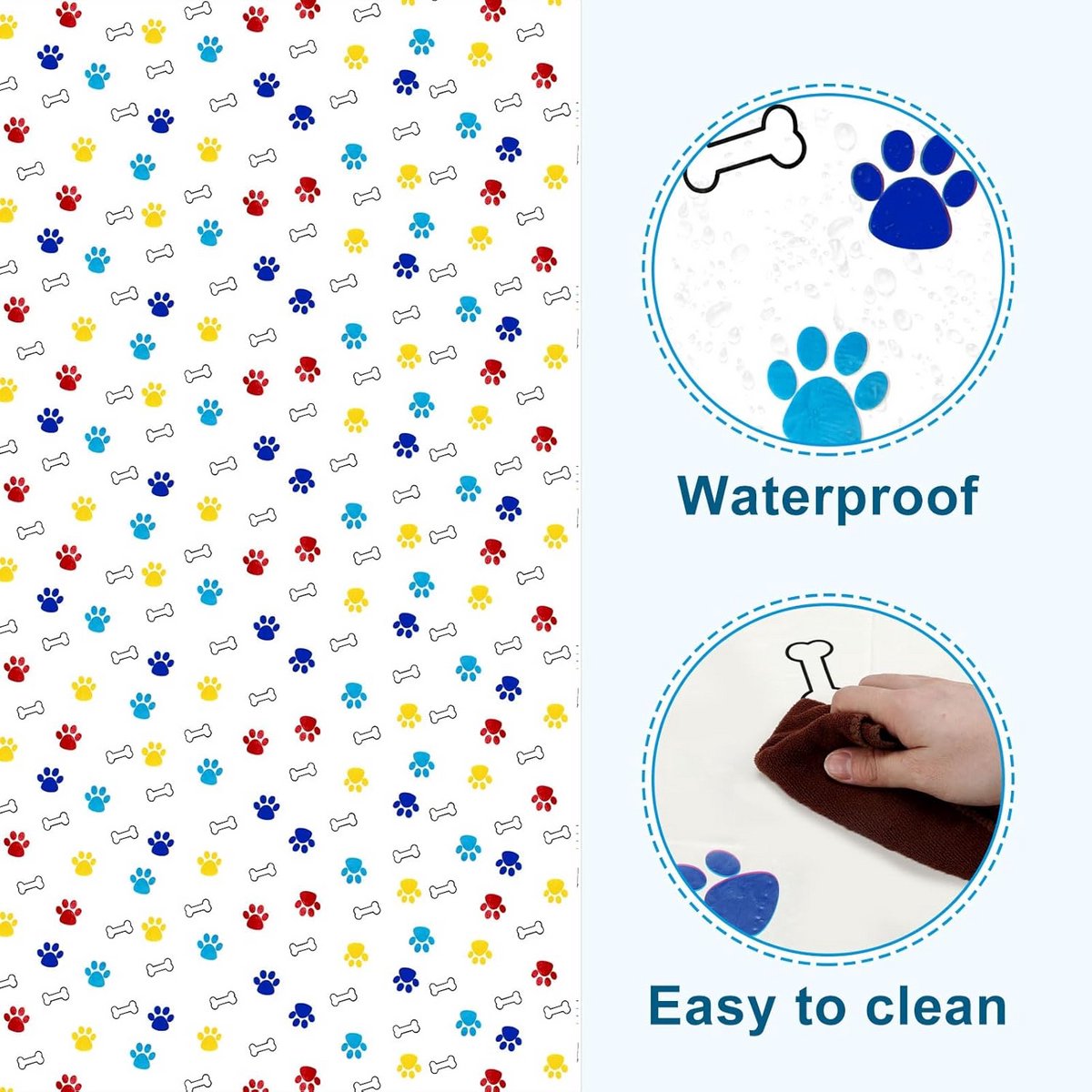 2x Groot Tafelkleed Pootafdrukken - Feestdecoratie Honden Thema - 274x136 cm