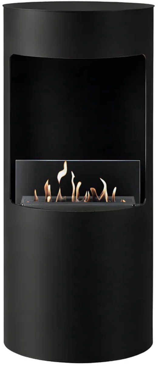 Bio ethanol haard - Lomanian zwarte bio ethanol vrijstaande kachel haard - bio ethanol vloer kachel haard - sfeerhaard - bio ethanol openhaard - woonkamer kachel