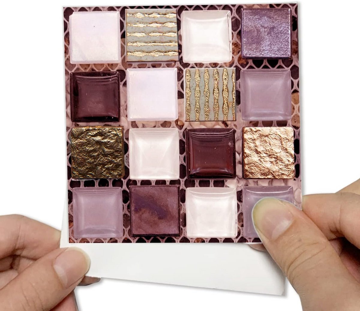 25x Roze Mozaïek Tegelstickers 15cm - Zelfklevend, Afpellen en Plakken voor Keuken en Badk
