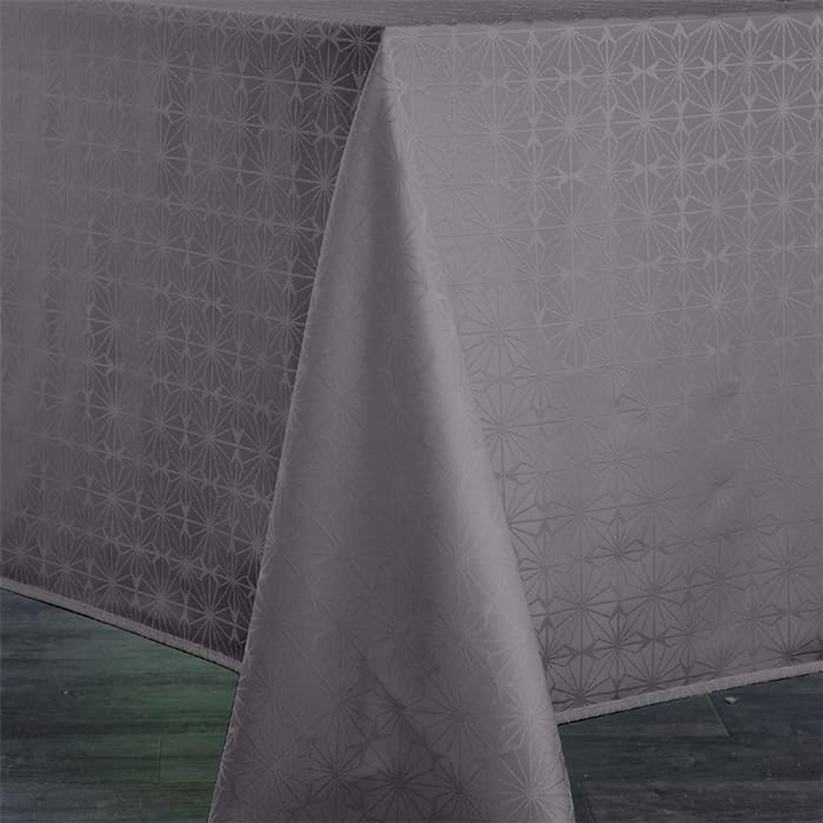 Luxe Damast Tafelkleed Venezia Graniet - Vierkant 160x160 cm