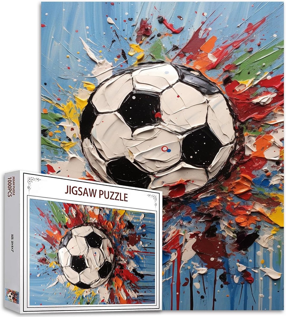 Straatkunst Voetbal Puzzel 1000 Stukjes - Uitdagend Kunstwerk voor Volwassenen en Jongens